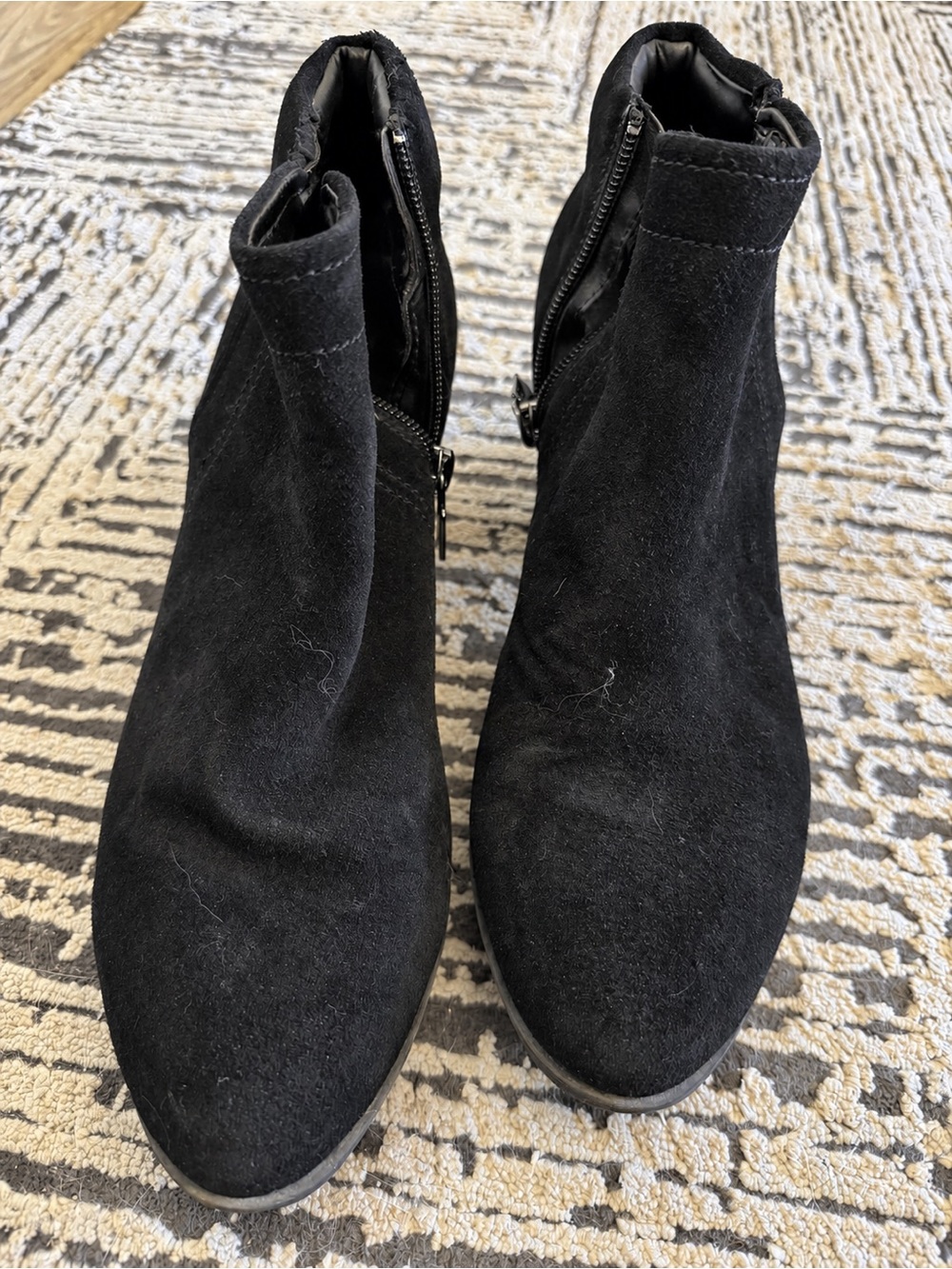 Blondo Black Suede Side-Zip Ankle Booties